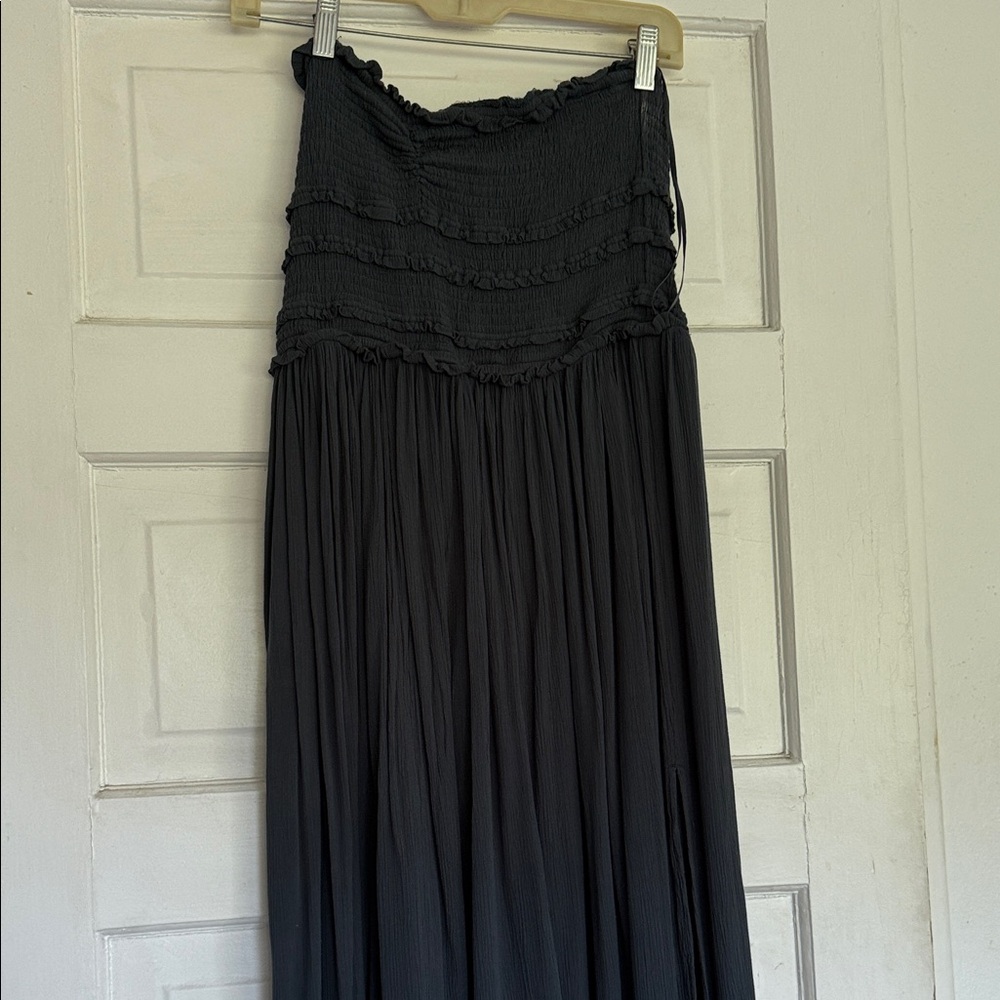 O'Neill Devyn Midi dark teal  Textured strapless dress large